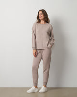 Rib Trim Crew Pullover & Jogger Set
