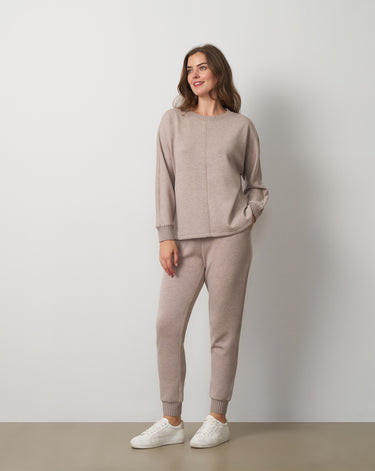 Rib Trim Crew Pullover & Jogger Set