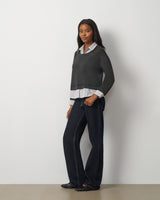 Twofer Poplin Collar Top
