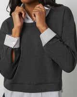 Twofer Poplin Collar Top