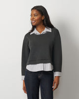 Twofer Poplin Collar Top