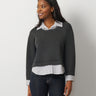 Twofer Poplin Collar Top