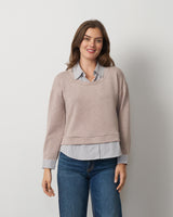 Twofer Poplin Collar Top