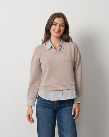 Twofer Poplin Collar Top