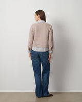 Twofer Poplin Collar Top