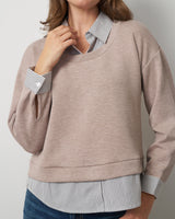 Twofer Poplin Collar Top