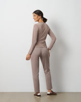 Side Shirred Crew Neck Top