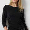 Side Shirred Crew Neck Top
