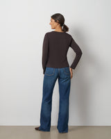 Draped Side Tie Knit Top