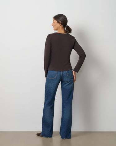Draped Side Tie Knit Top