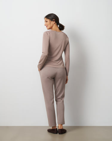 Draped Side Tie Knit Top