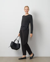 Draped Side Tie Knit Top