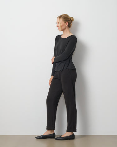 Draped Side Tie Knit Top