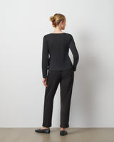 Draped Side Tie Knit Top
