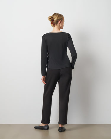 Draped Side Tie Knit Top