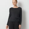Draped Side Tie Knit Top