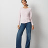 Draped Side Tie Knit Top