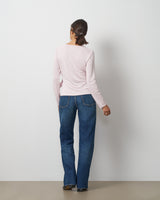 Draped Side Tie Knit Top