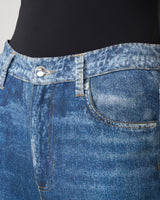 Printed Denim Soft Wide Leg Pant