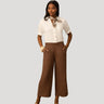 Linen Blend Pull On Crop Pant