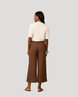 Linen Blend Pull On Crop Pant