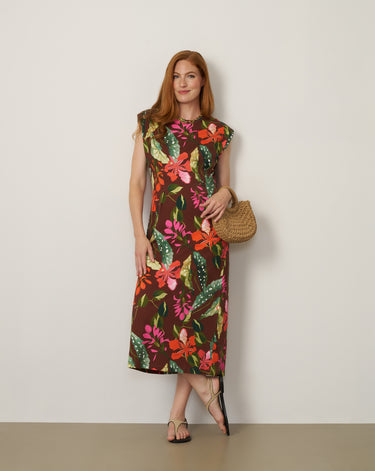 Pleat Detail Maxi Dress
