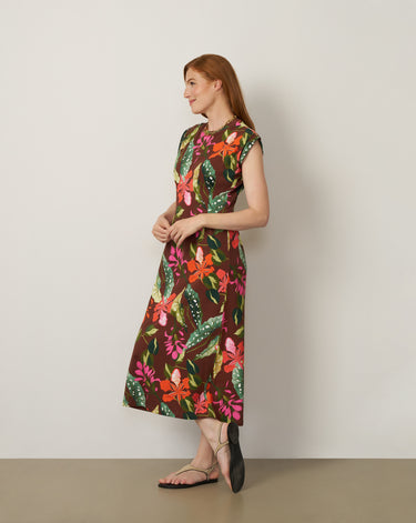 Pleat Detail Maxi Dress