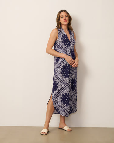 Invert Pleat Printed Maxi Dress