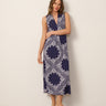 Invert Pleat Printed Maxi Dress