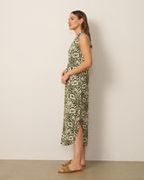 Invert Pleat Printed Maxi Dress