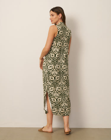 Invert Pleat Printed Maxi Dress