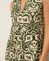 Invert Pleat Printed Maxi Dress
