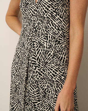 Invert Pleat Printed Maxi Dress