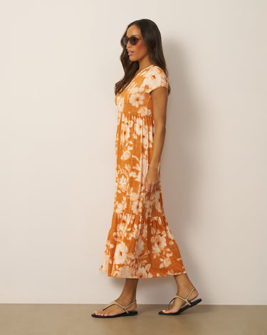 Tiered Flowy Printed Maxi Dress