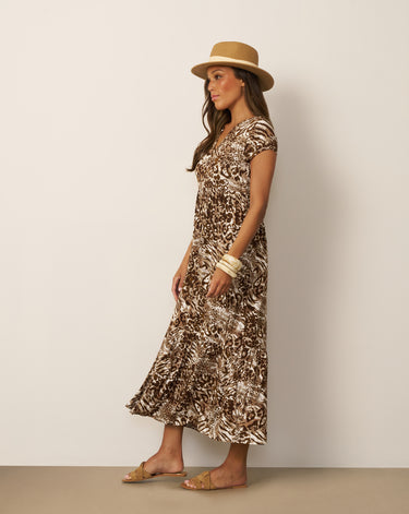 Tiered Flowy Printed Maxi Dress