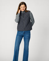 Quilted Zip Up Sweater Jacket