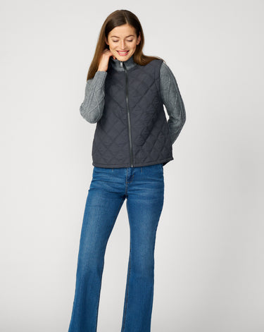 Quilted Zip Up Sweater Jacket