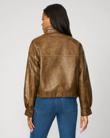 Unstructured Vegan Leather Bomber
