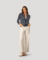Stripe Pointelle Button Cardigan