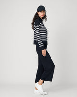 Funnel Neck Stripe Sweater & Wide Leg Pant Set