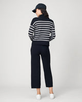 Funnel Neck Stripe Sweater & Wide Leg Pant Set
