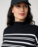 Funnel Neck Stripe Sweater & Wide Leg Pant Set