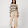 Funnel Neck Stripe Sweater & Wide Leg Pant Set