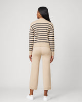 Funnel Neck Stripe Sweater & Wide Leg Pant Set
