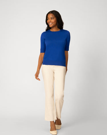 Elbow Sleeve Crewneck Sweater