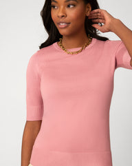 Elbow Sleeve Crewneck Sweater