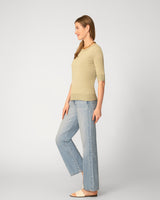 Elbow Sleeve Crewneck Sweater