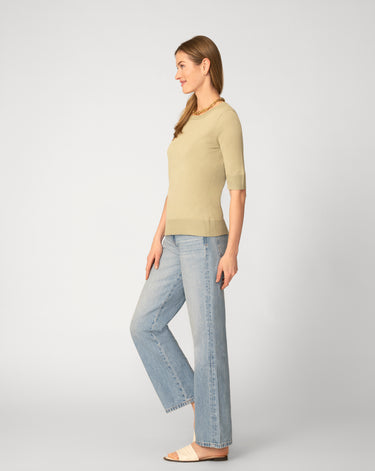 Elbow Sleeve Crewneck Sweater