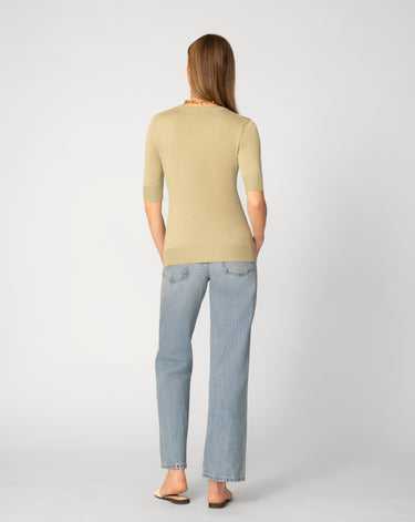 Elbow Sleeve Crewneck Sweater