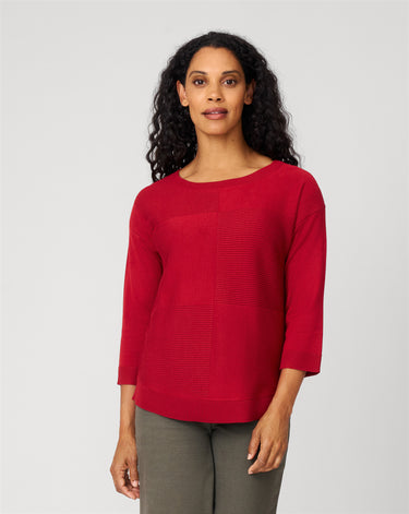 Rib Stitch Detail Midweight Sweater